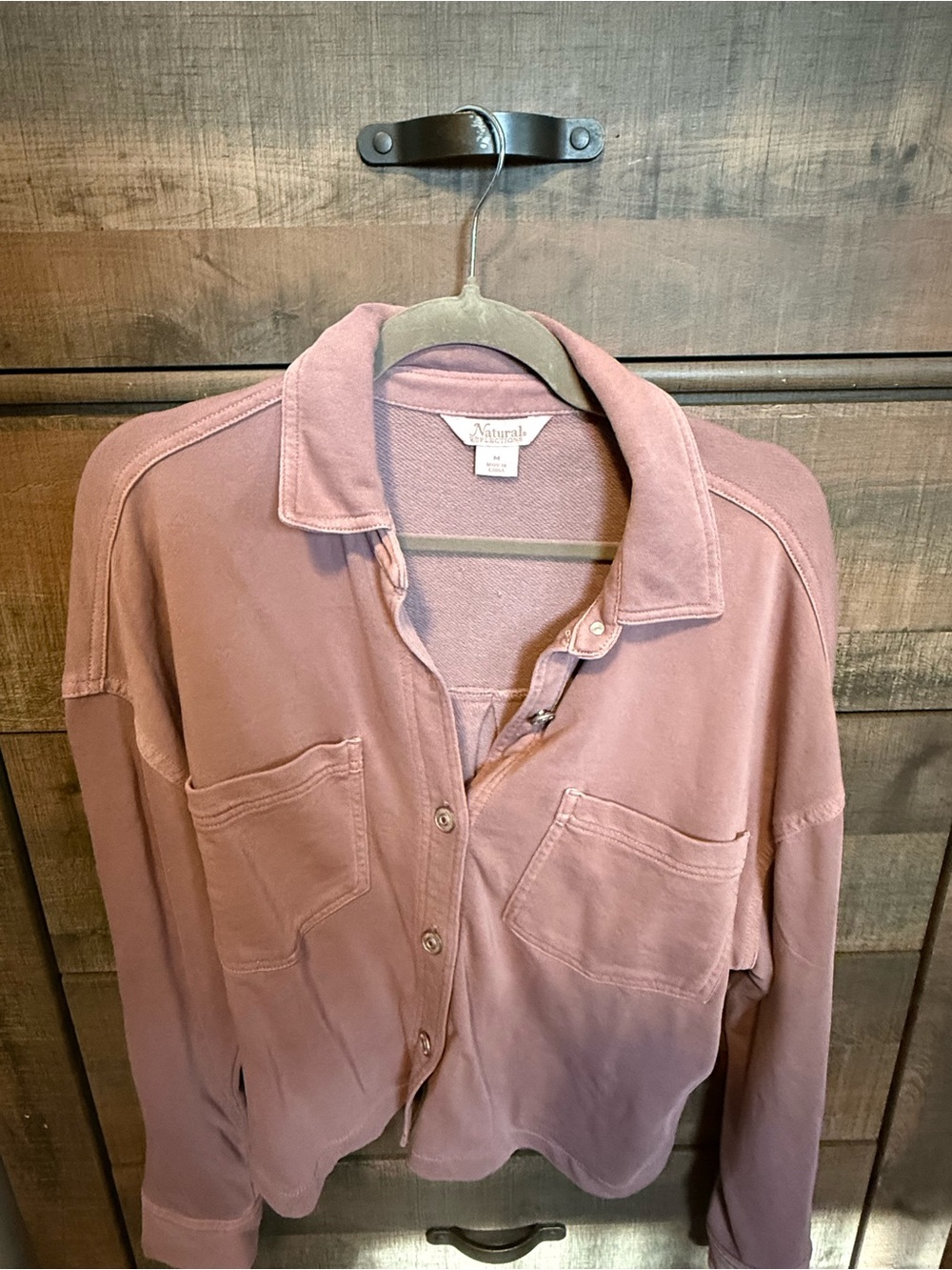 Natural Reflections Mauve Button-Up Shirt Jacket